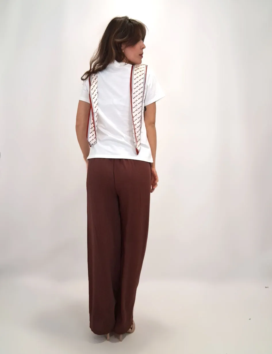 Alternative view of Pantalón Fluido Lino Vino
