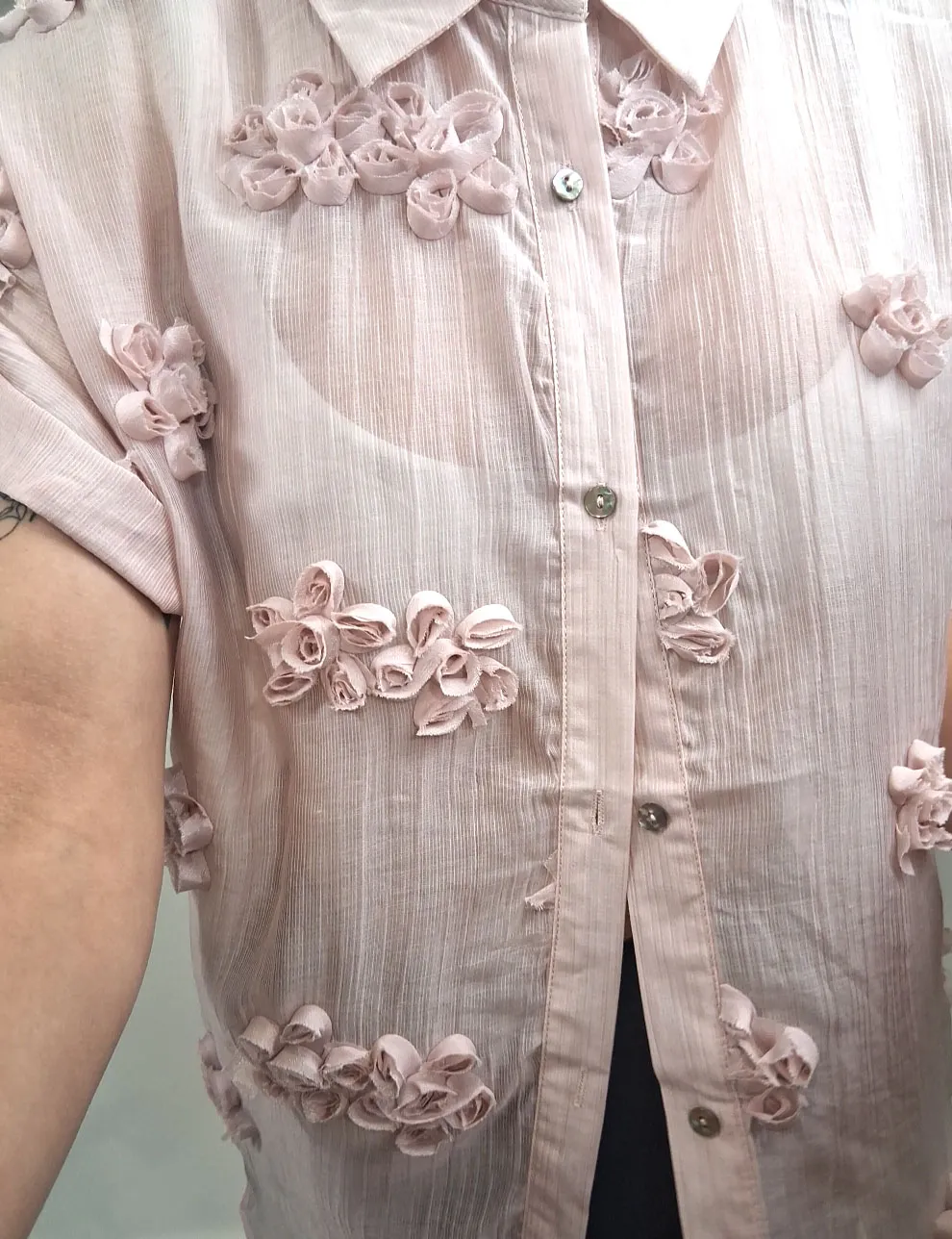 Alternative view of Camisa Flores Rosa