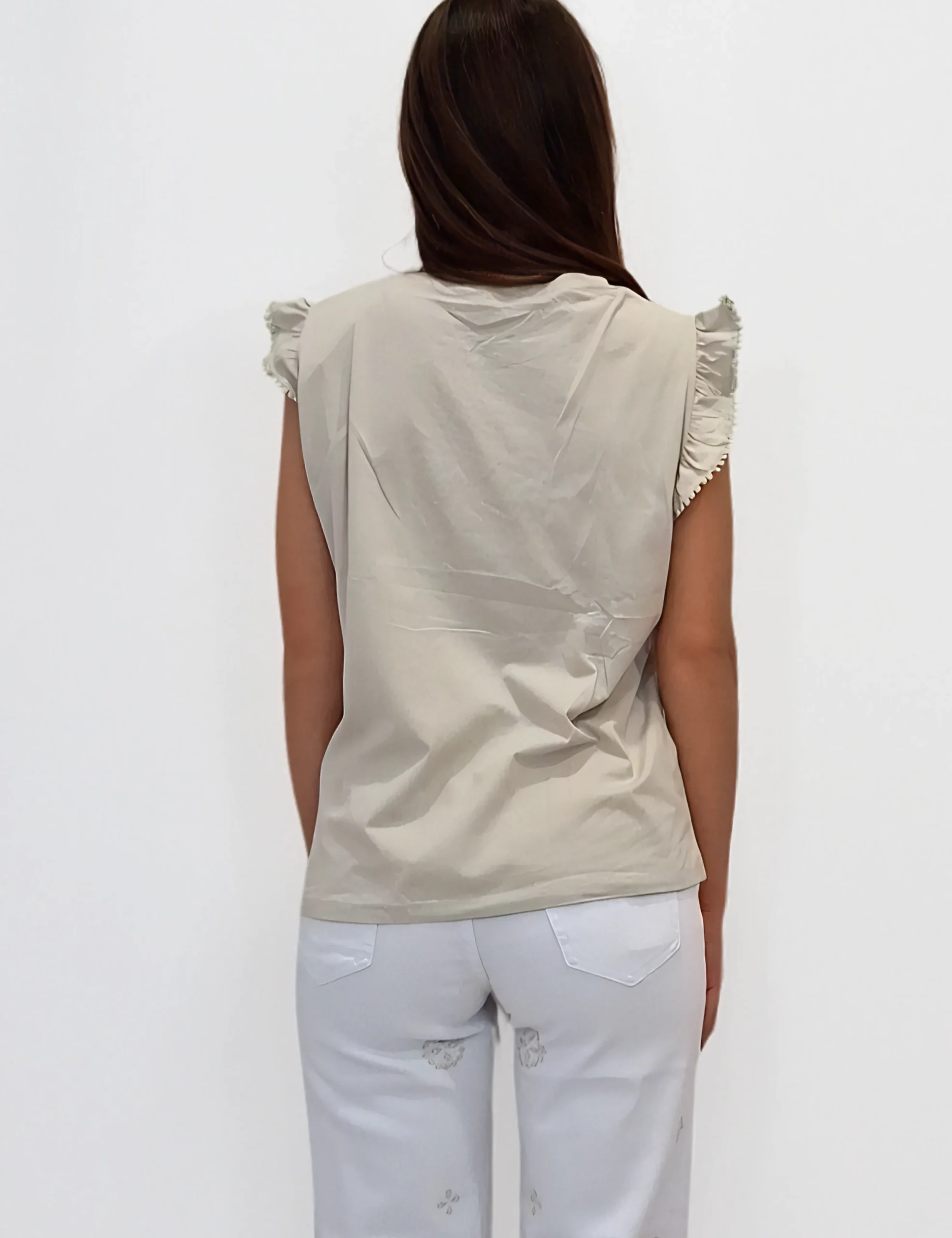 Alternative view of Camiseta Manga Volante Crema