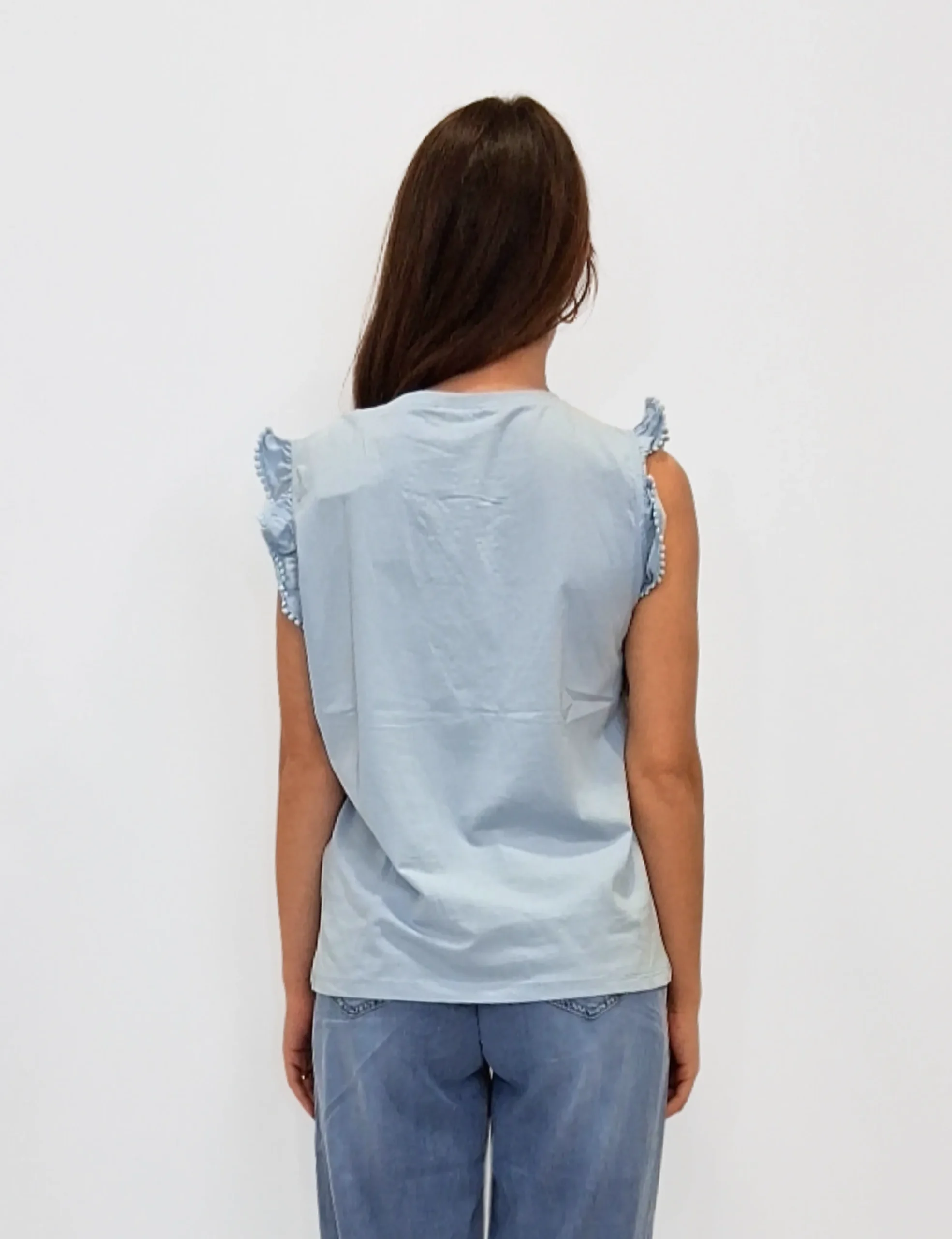 Alternative view of Camiseta Manga Volante Azul