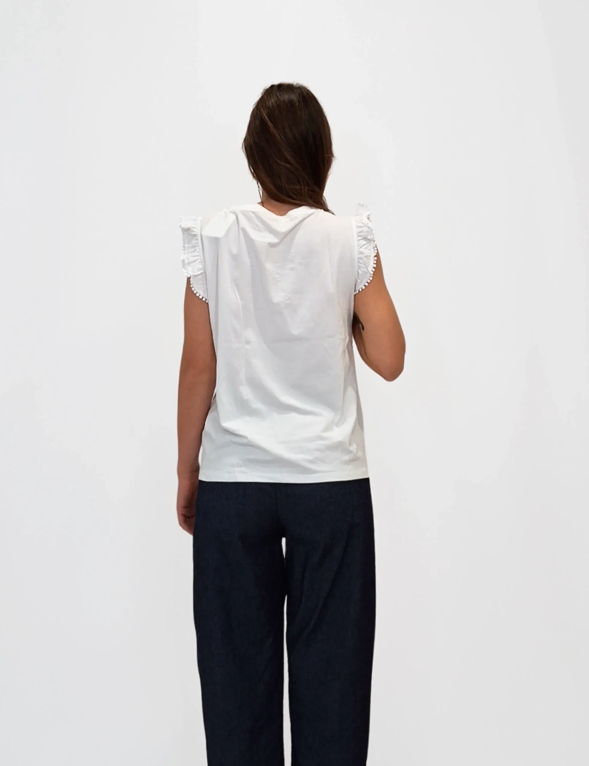 Alternative view of Camiseta Manga Volante Blanca