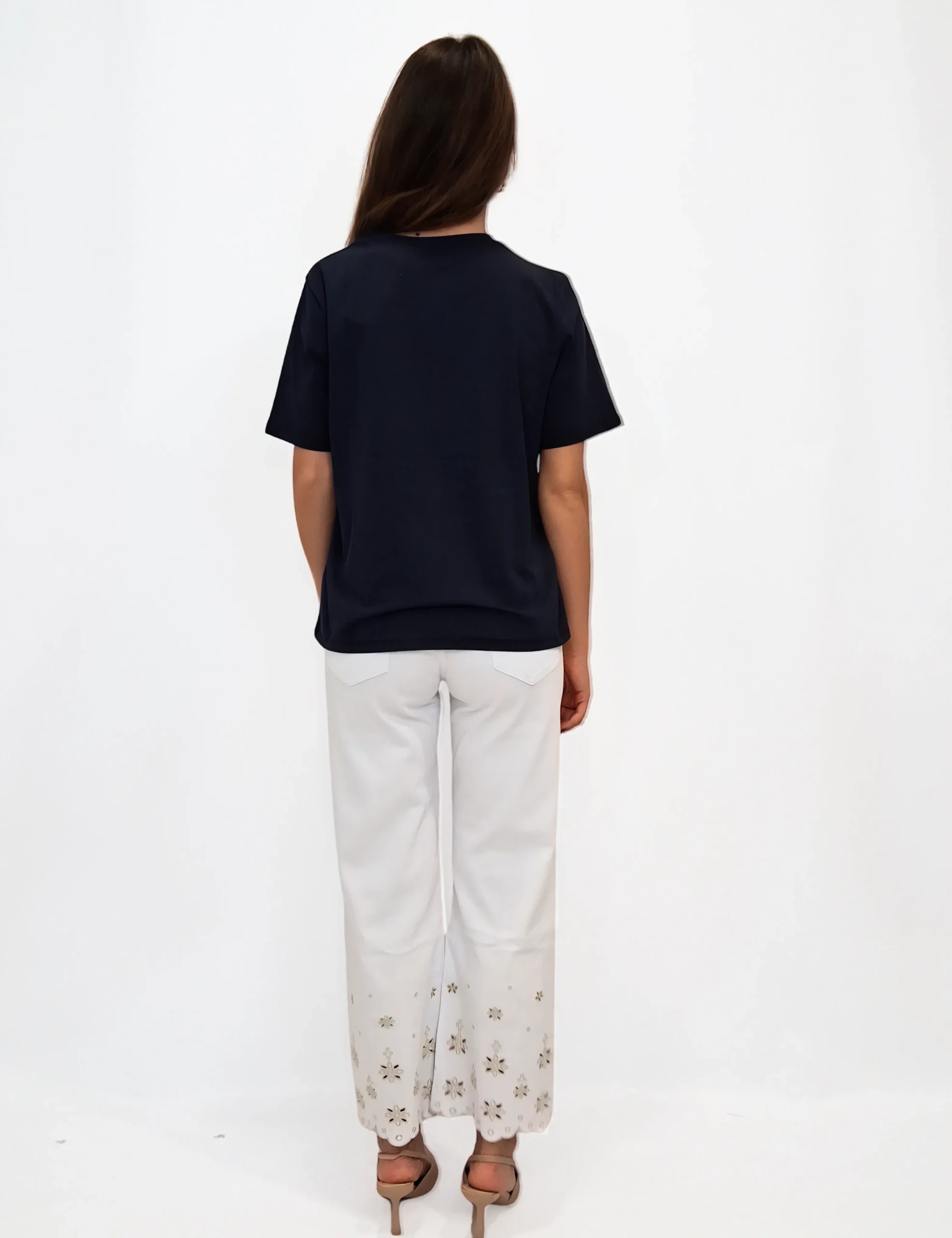 Alternative view of Camiseta Flores Bordada Marino