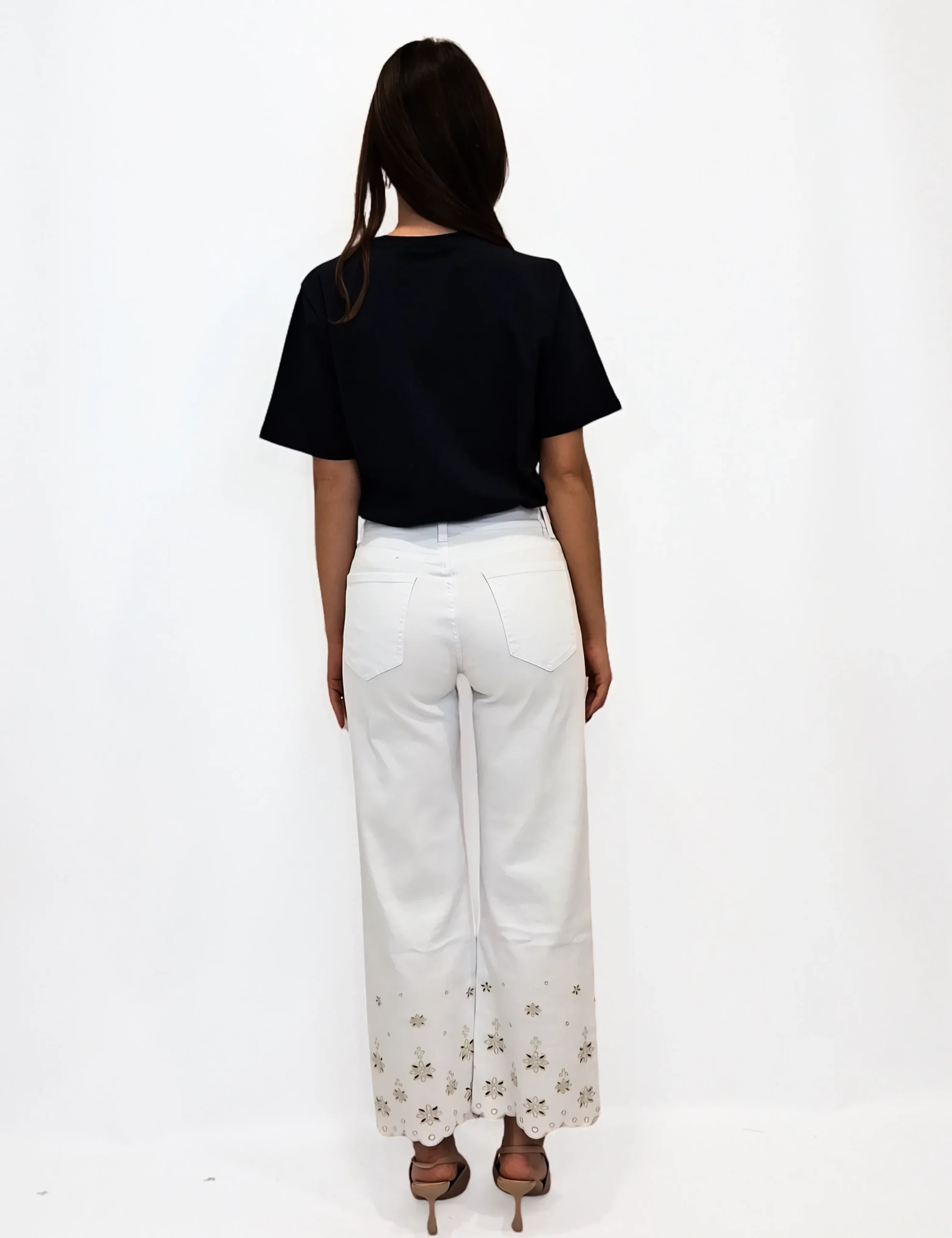 Alternative view of Jeans Bajo Bordado Blanco