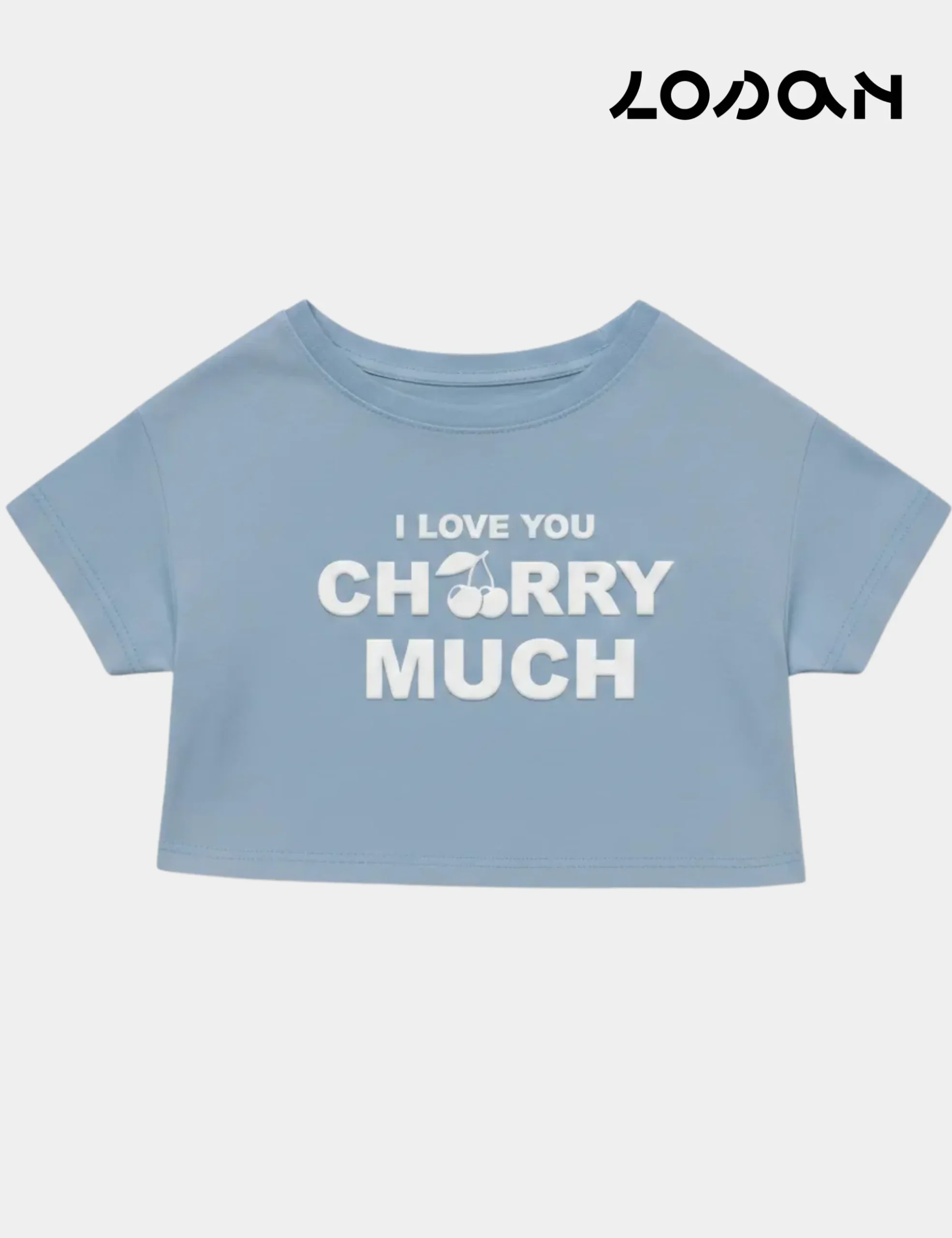 Camiseta Cropped Celeste