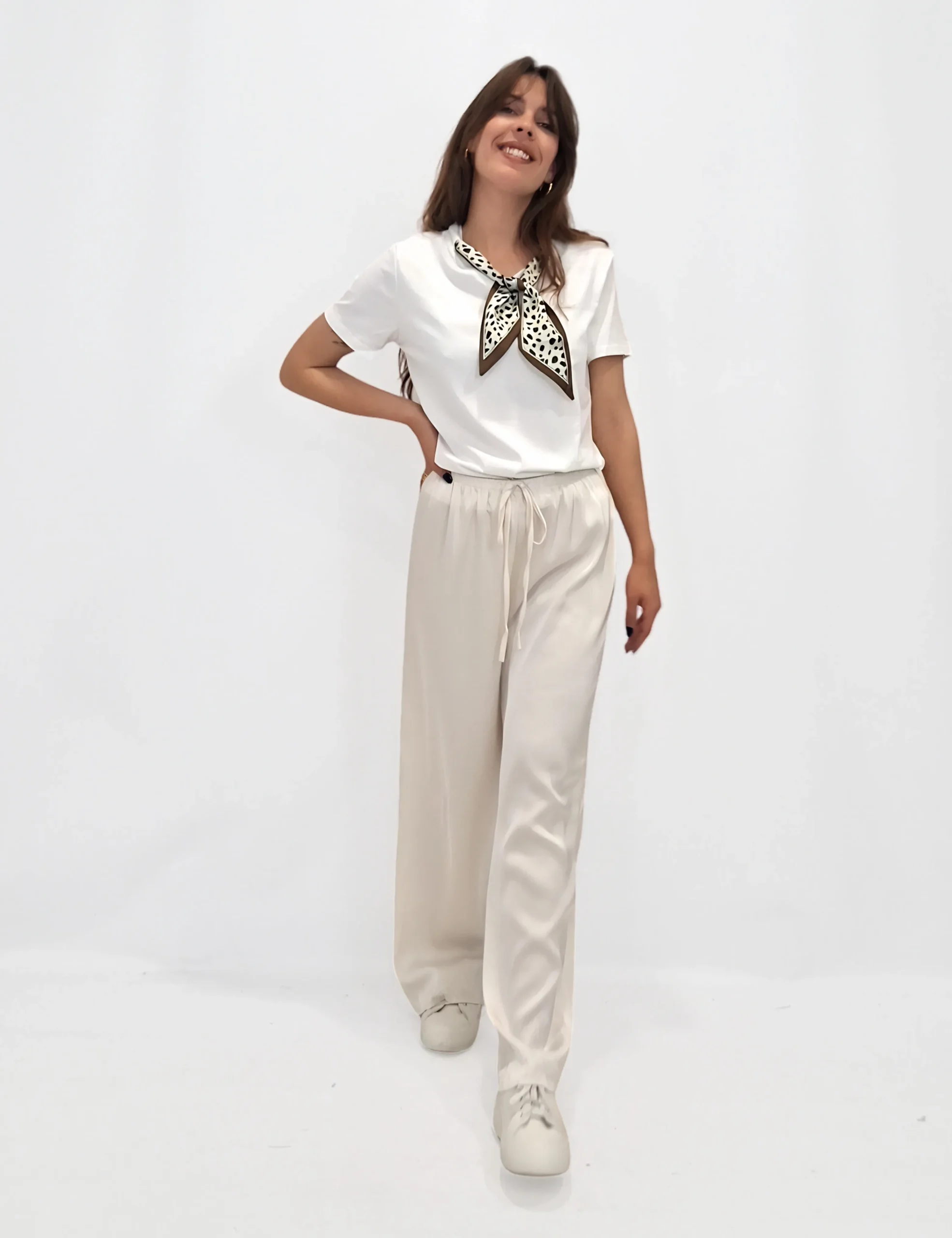 Pantalón Raso Fluido Crudo