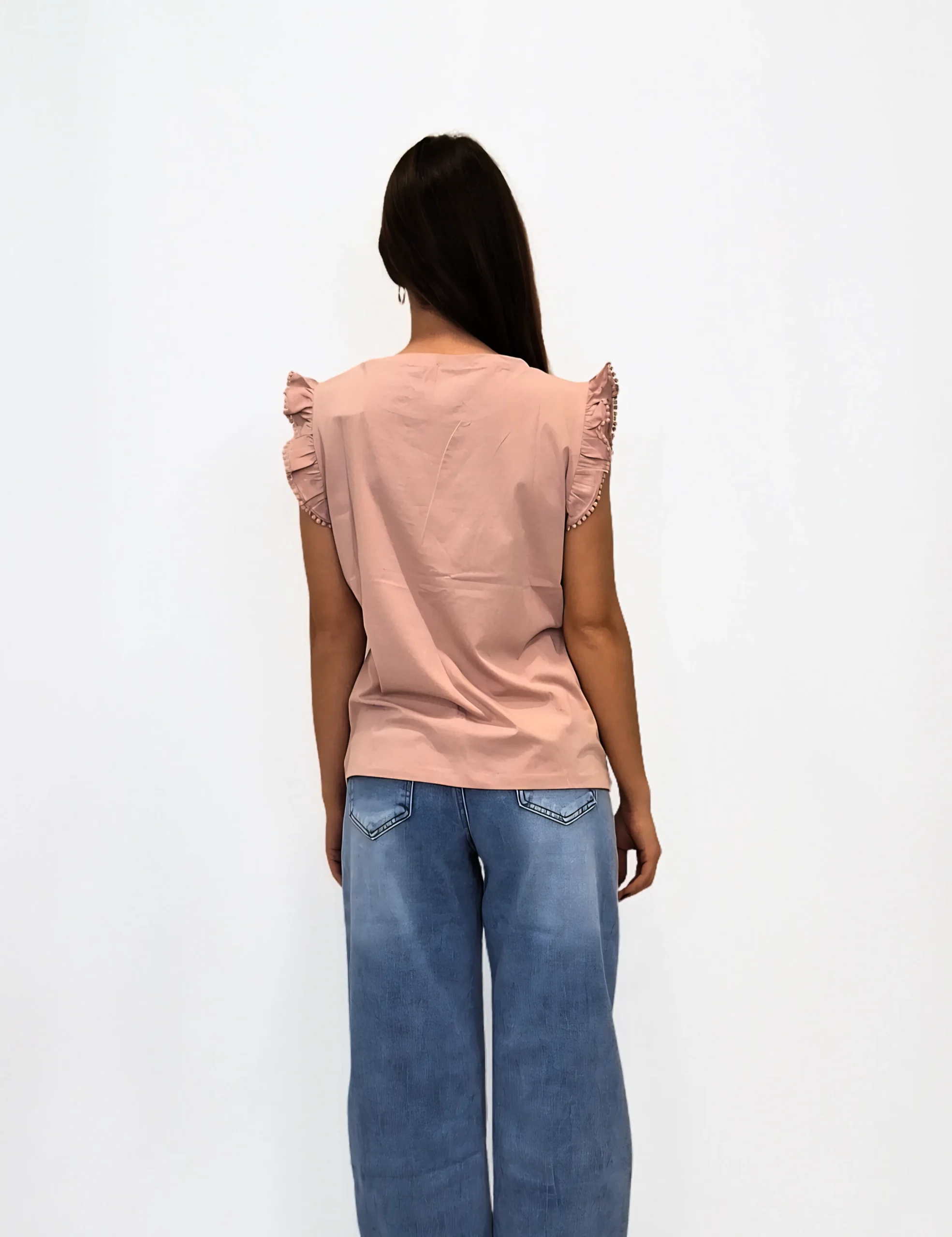 Alternative view of Camiseta Manga Volante Rosa