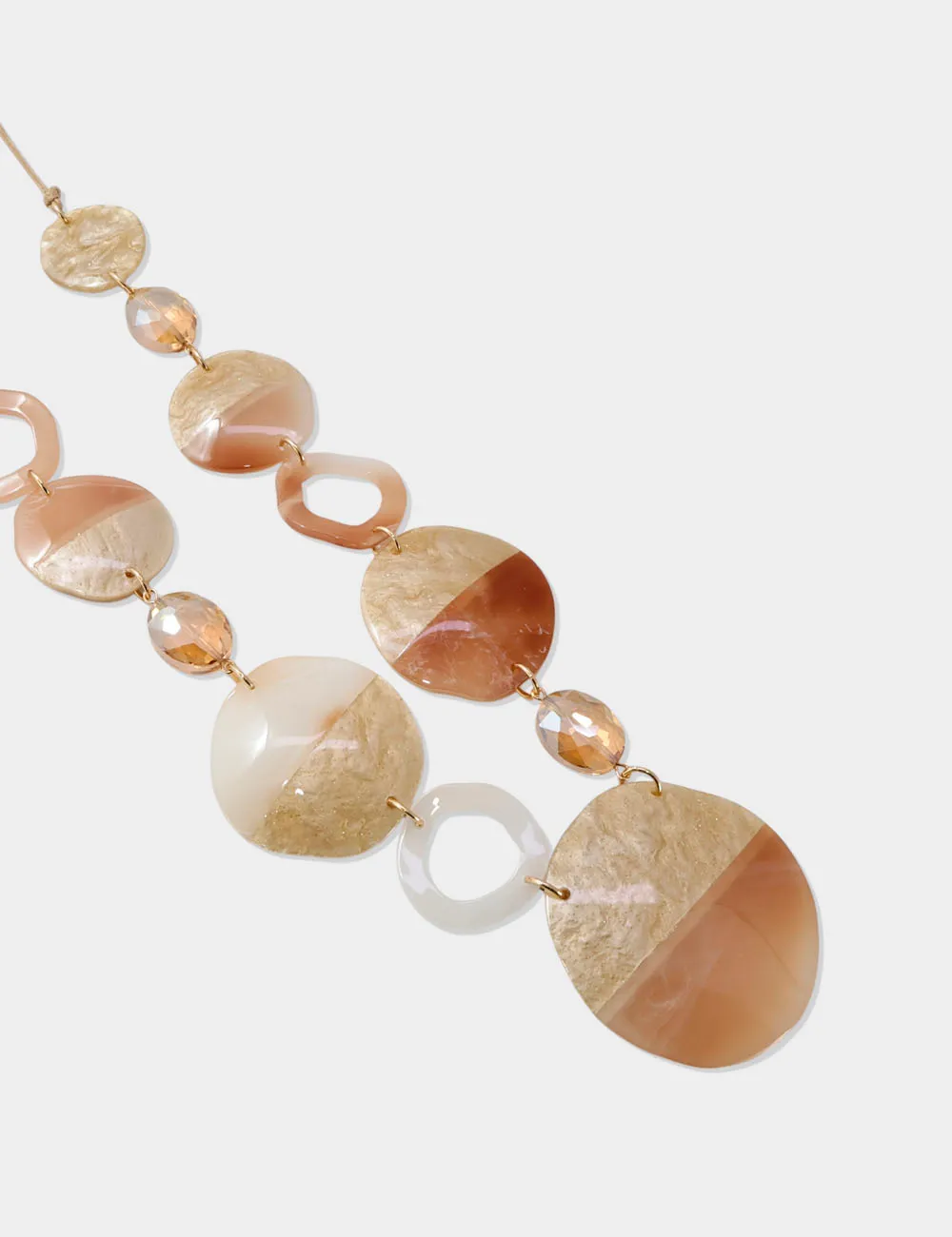 Collar Abalorios Resina Crema