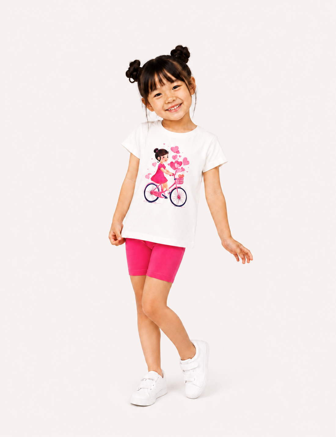 Conjunto Bici Crudo y Fucsia