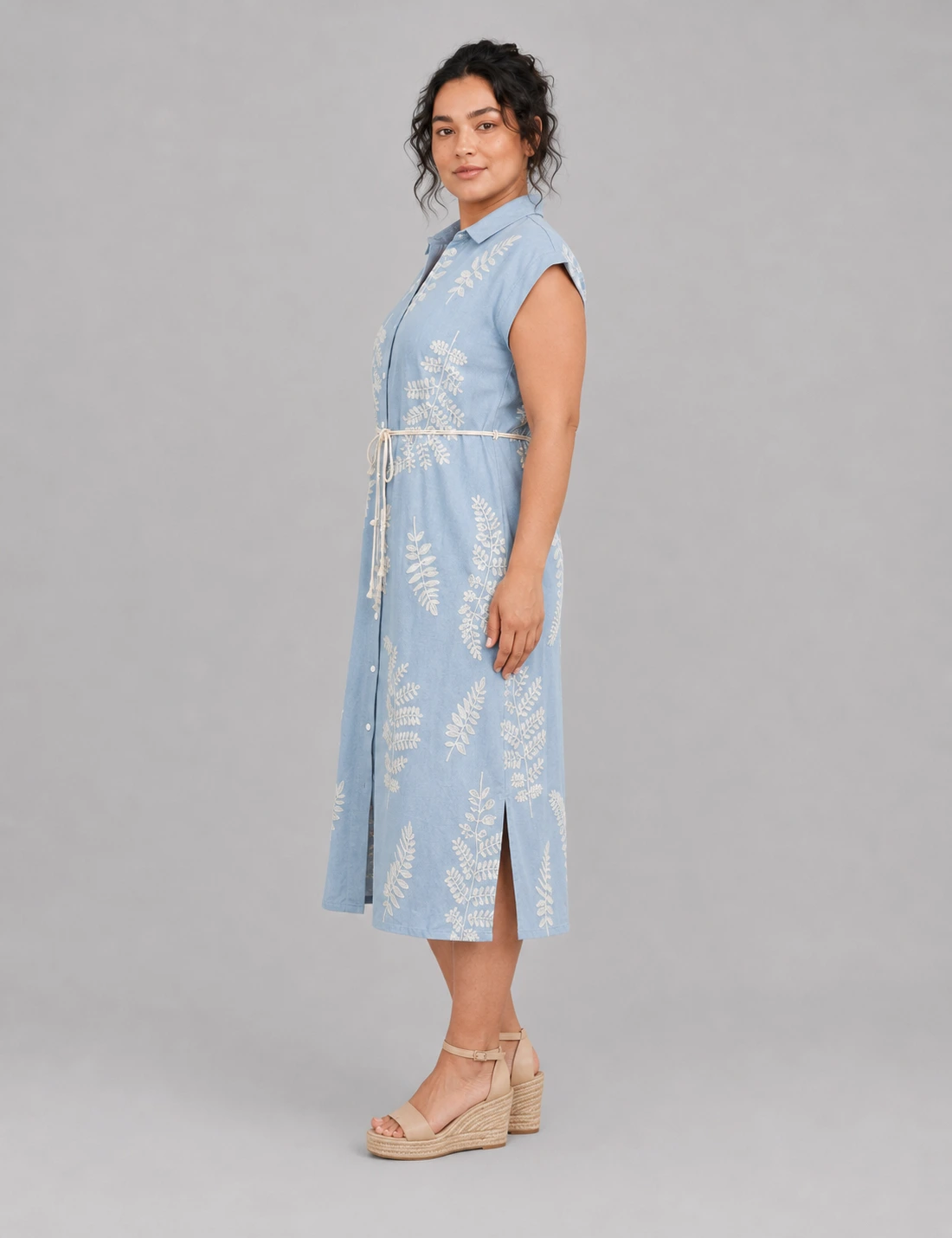 Vestido Maxi Bordado Azul