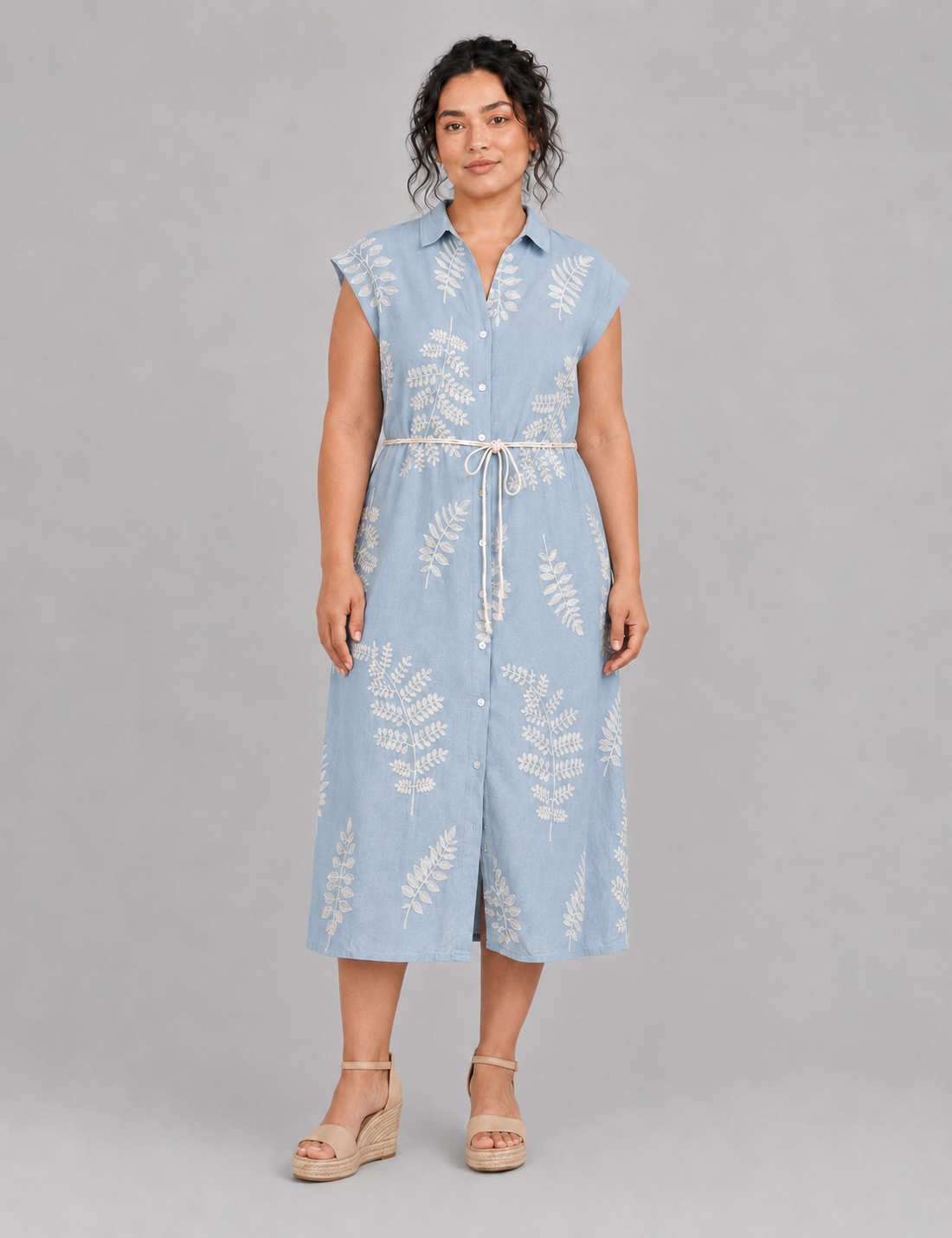 Alternative view of Vestido Maxi Bordado Azul