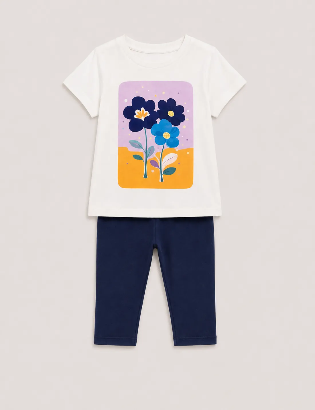 Conjunto Flores Crudo y Marino