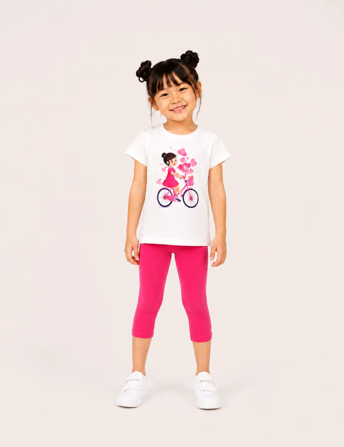 Conjunto Bici Crudo y Fucsia