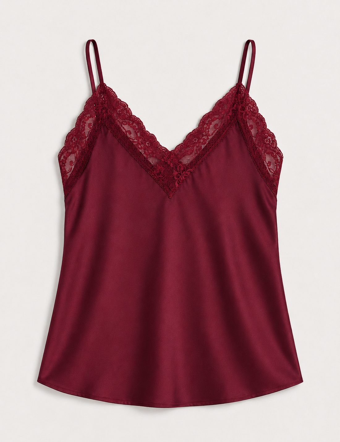 Top Lencero Raso Burdeos