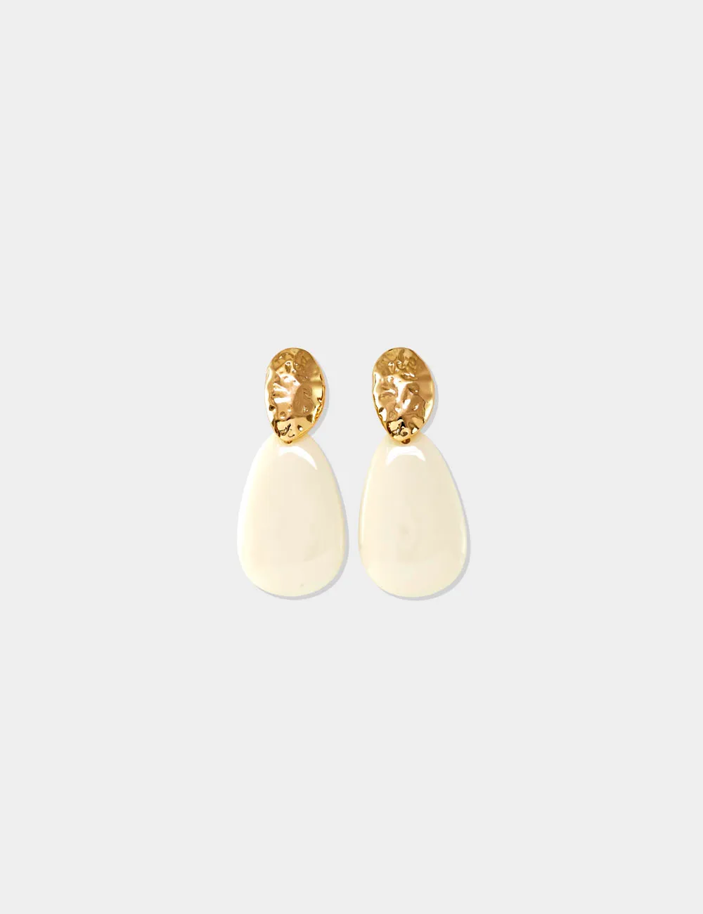 Pendientes Gotas Crema y Dorado