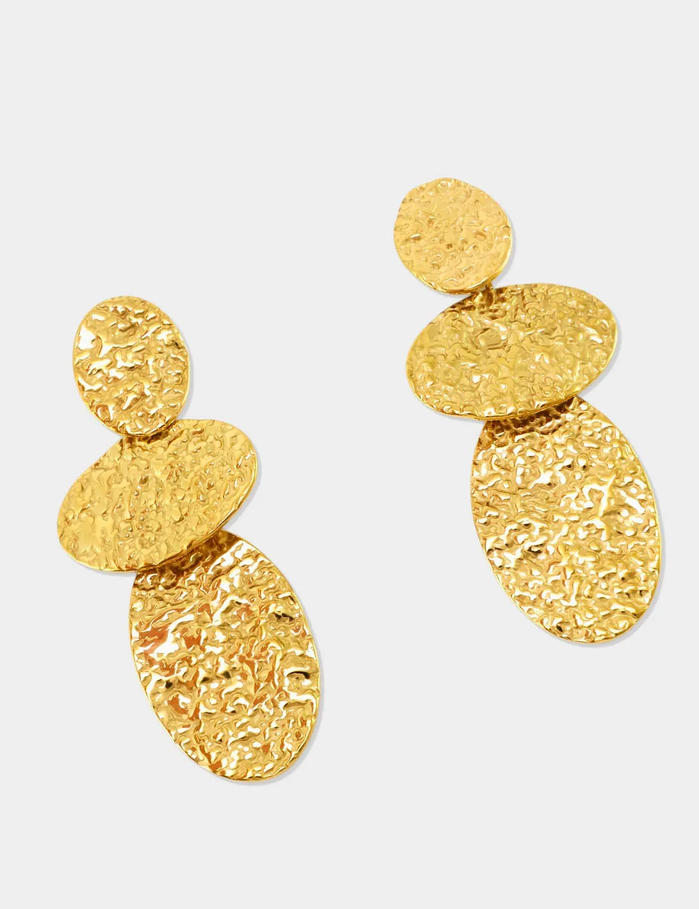 Alternative view of Pendientes Óvalos Dorados