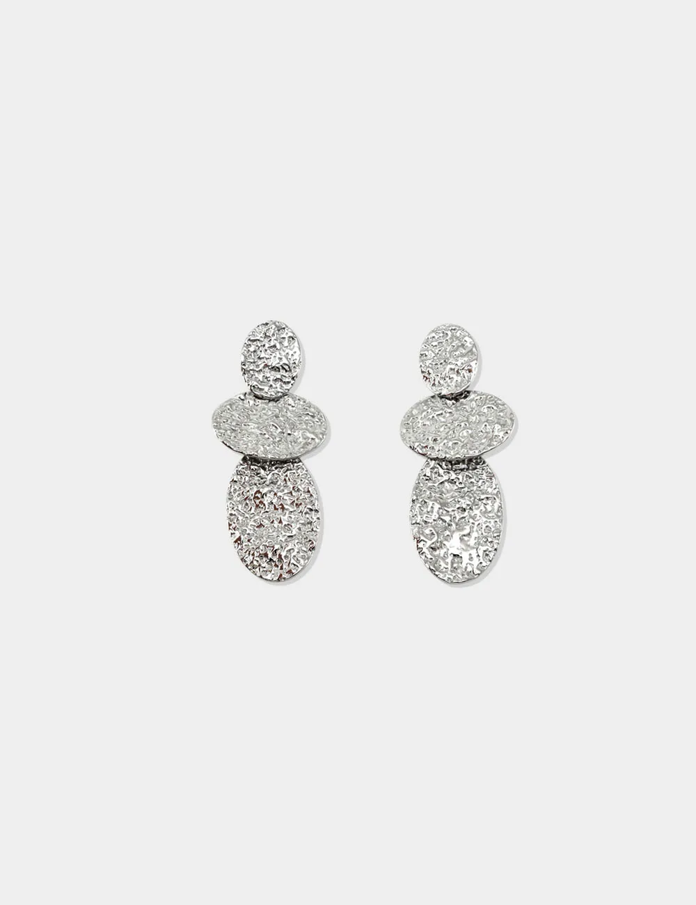 Pendientes Óvalos Plateados