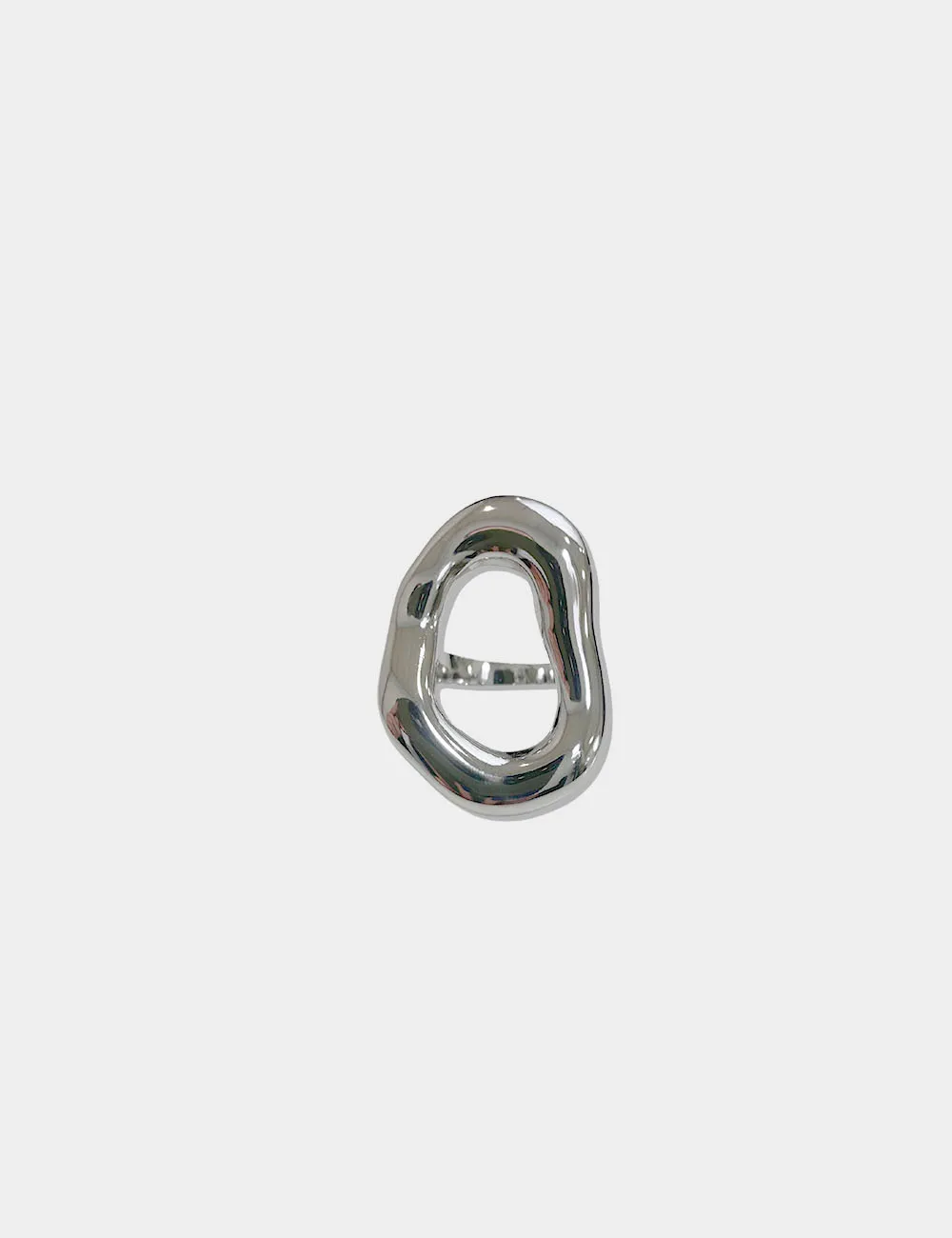Anillo Acero Ovalado Plata