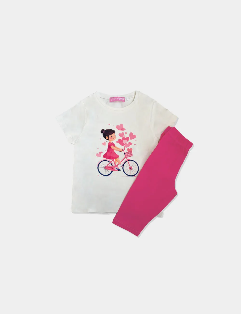 Conjunto Bici Crudo y Fucsia