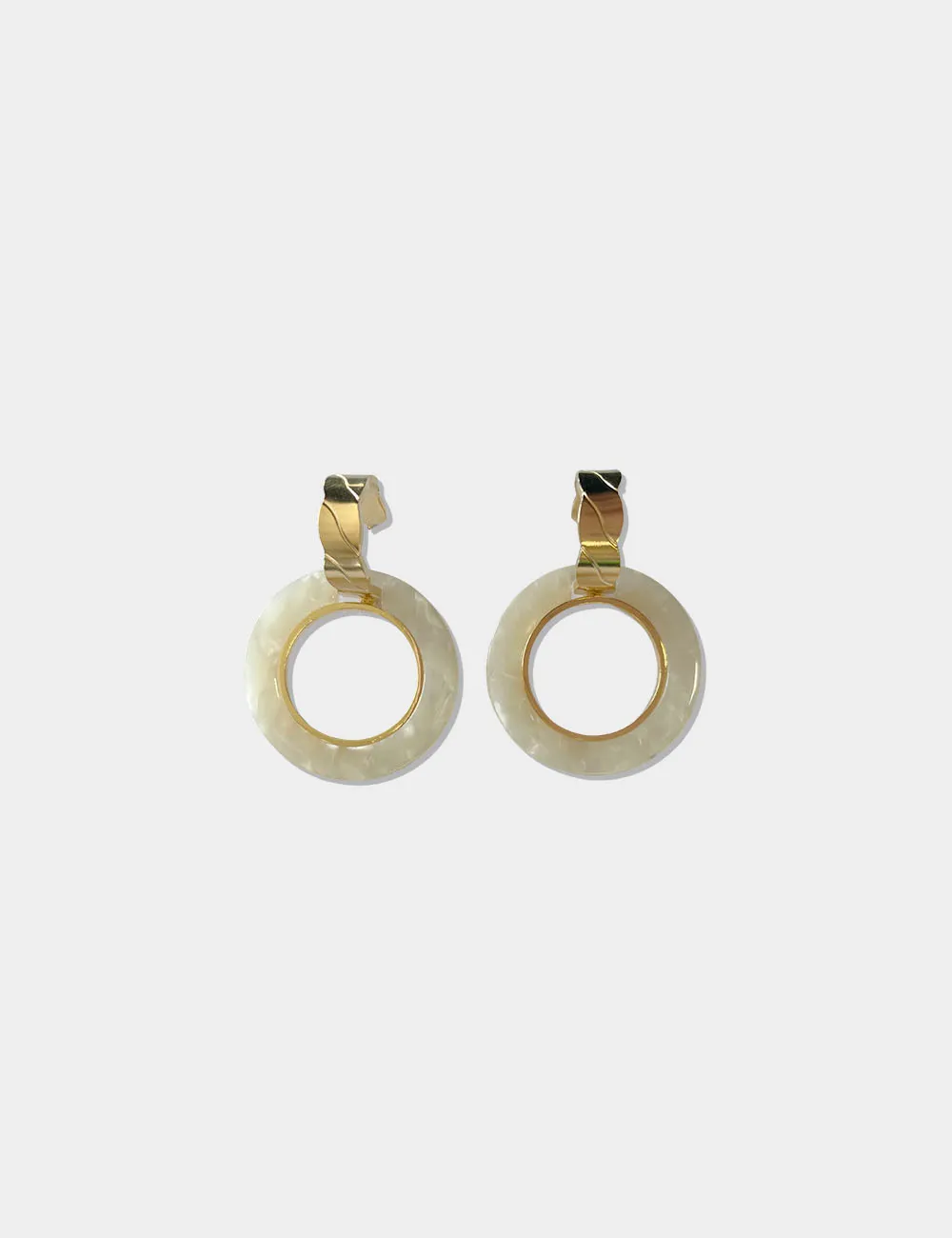 Pendientes Acero Nácar Crema