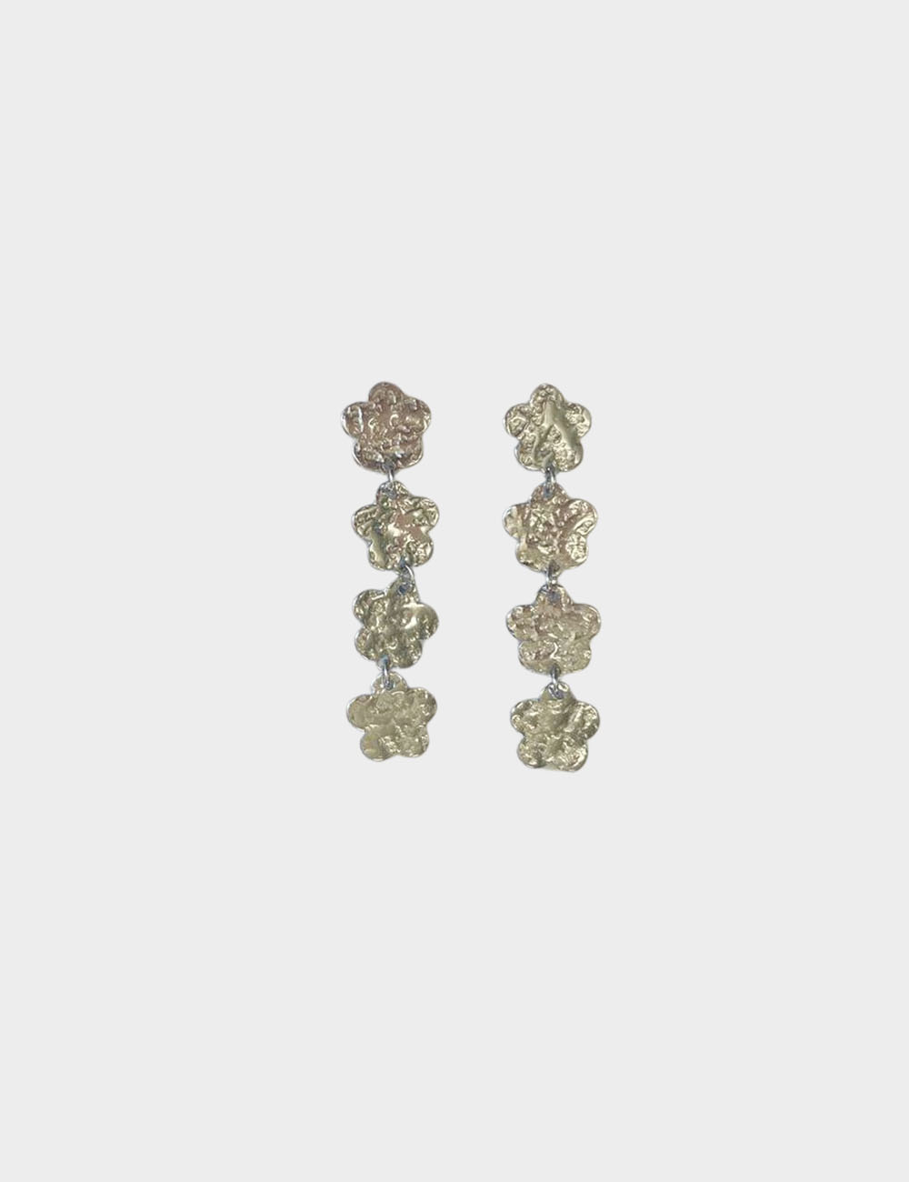 Pendientes Acero Flores Plata
