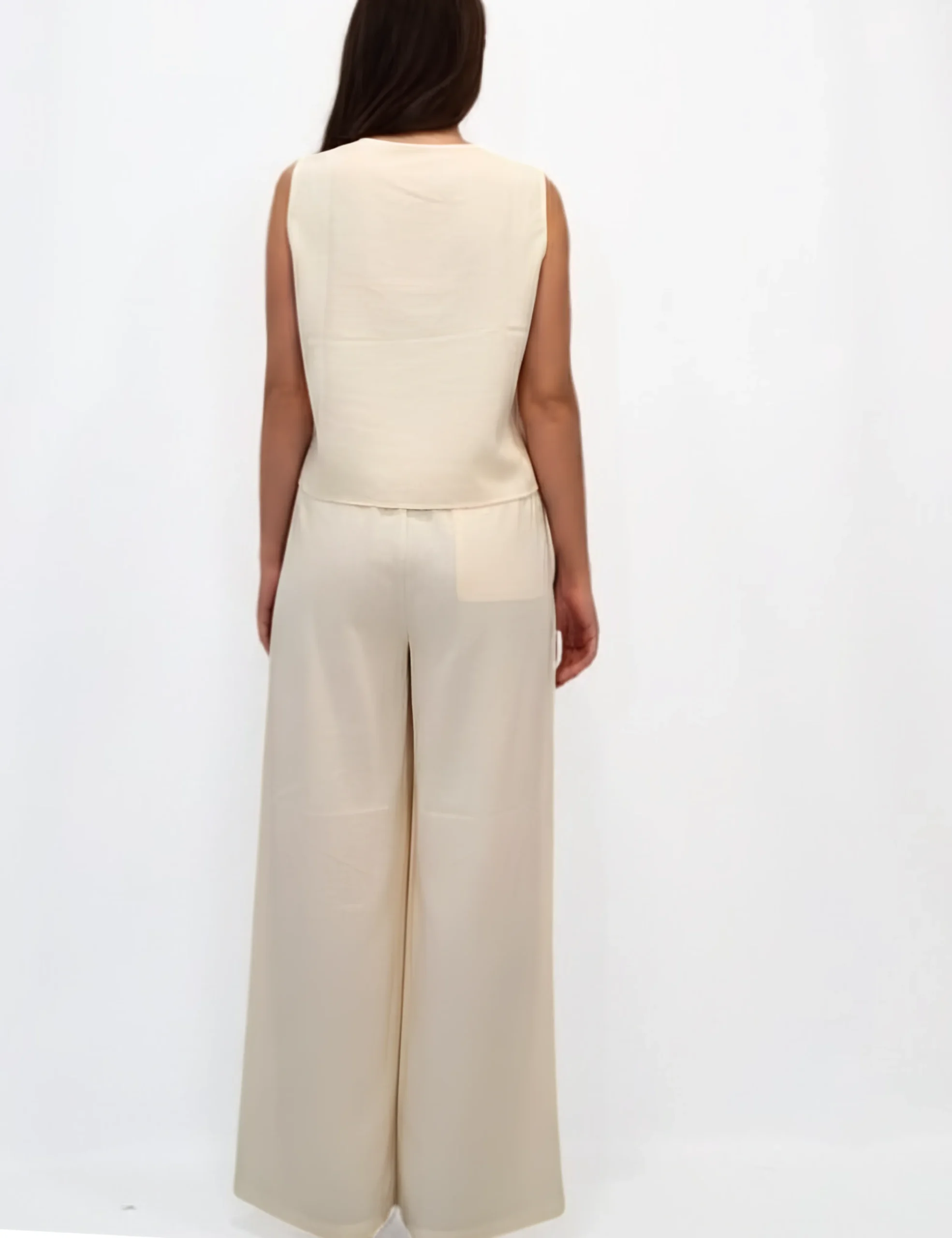 Alternative view of Pantalón Fluido Bordado Crema