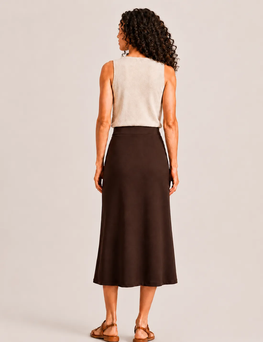 Alternative view of Falda Maxi Marrón
