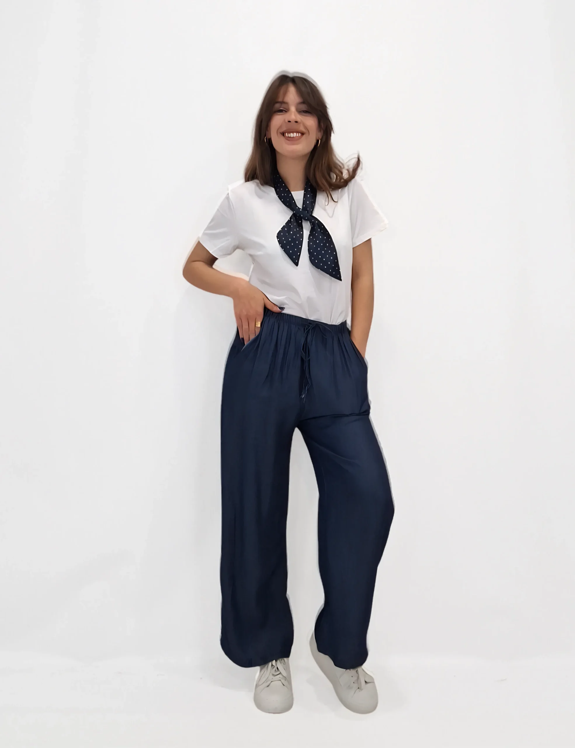Pantalón Fluido Denim Oscuro