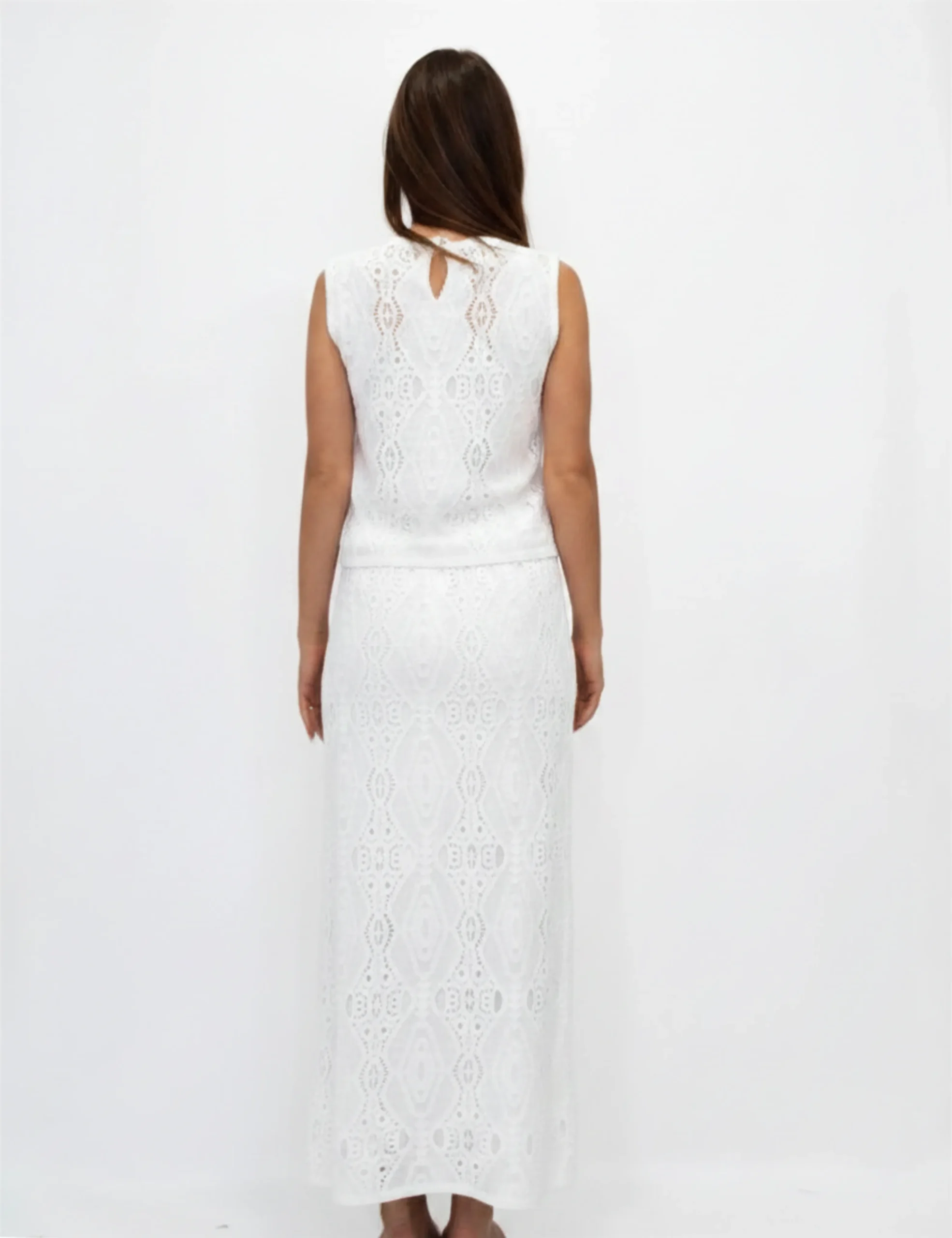 Alternative view of Top Crochet Blanco