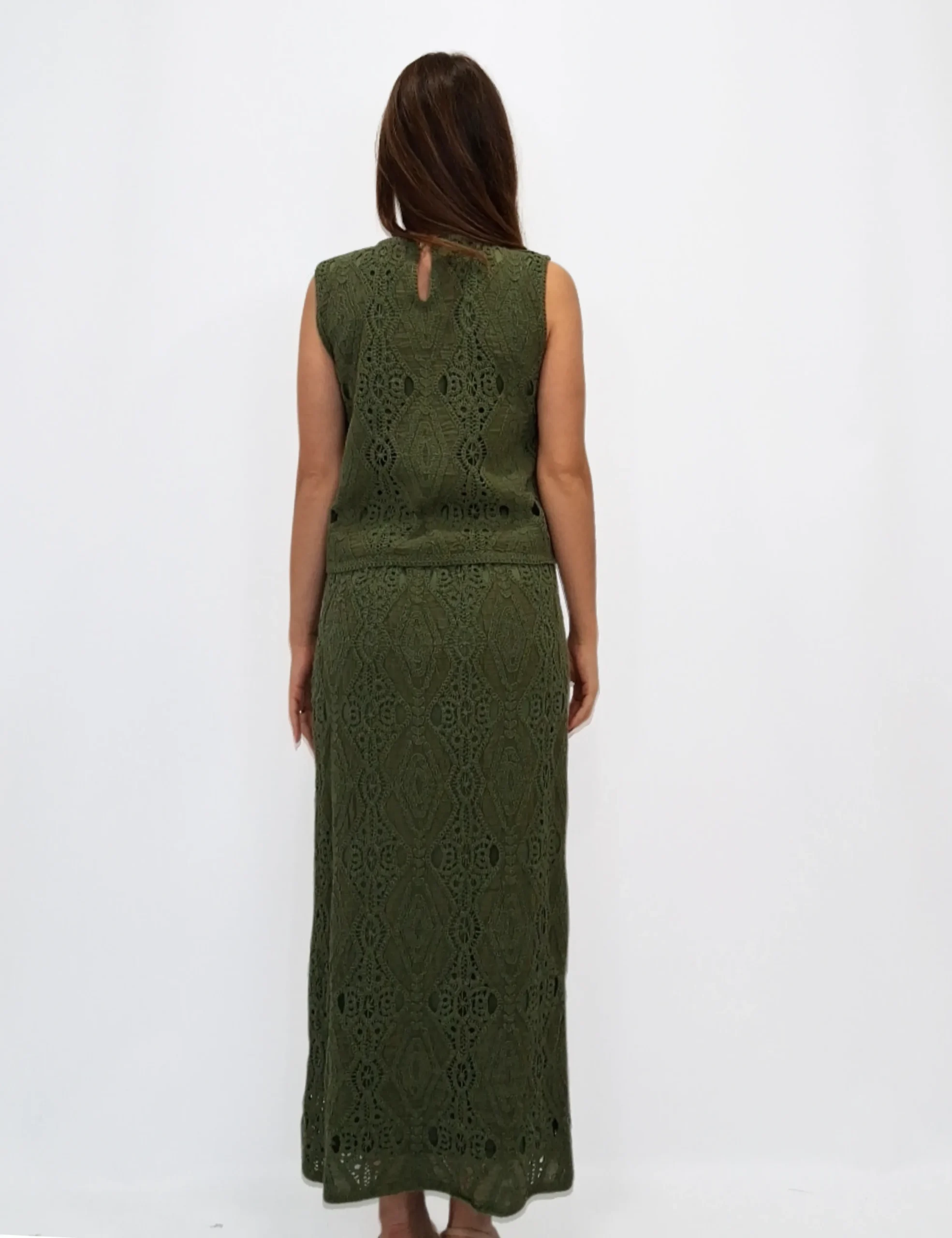 Alternative view of Top Crochet Kaki
