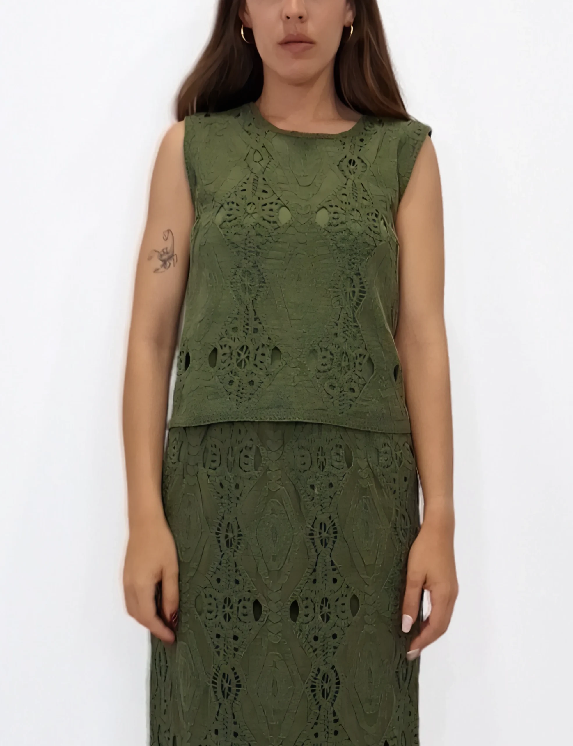 Top Crochet Kaki
