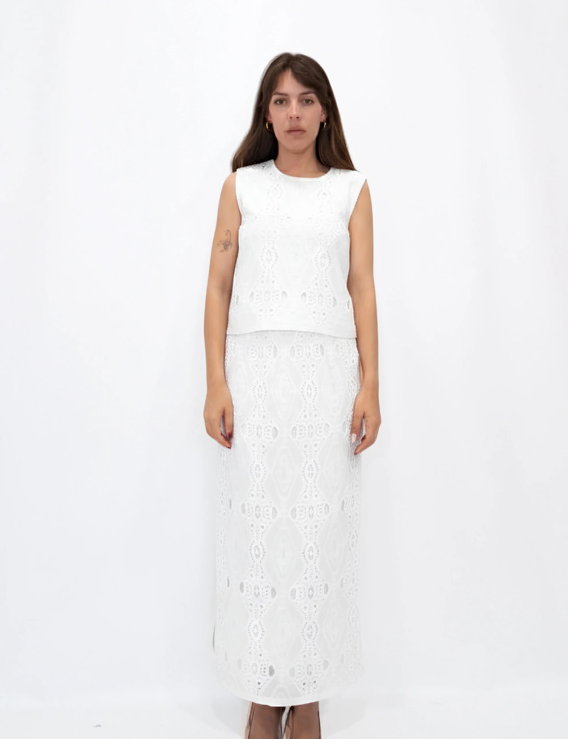 Falda Crochet Blanco