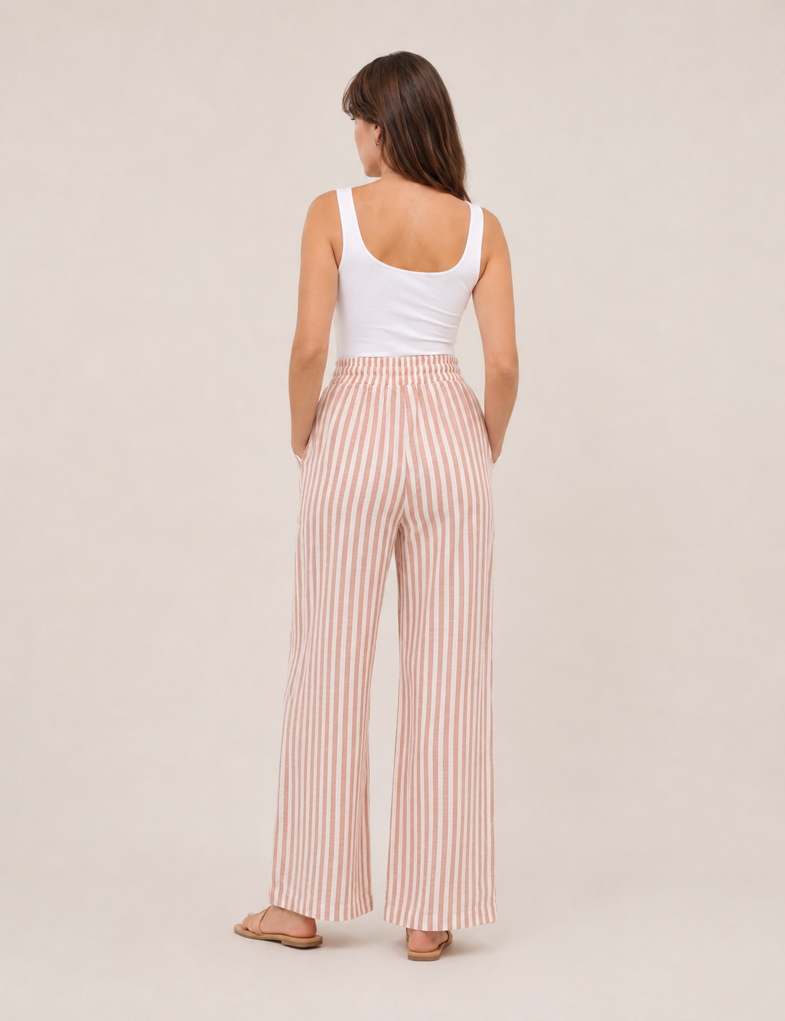 Alternative view of Pantalón Lino Maquillaje-Crema