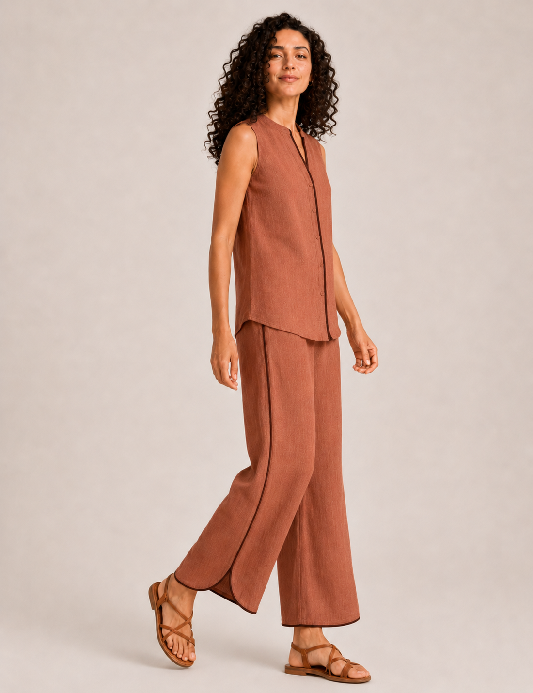 Alternative view of Blusa Contraste Teja
