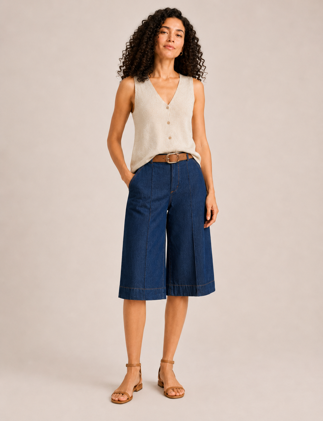 Alternative view of Chaleco Lurex Crema