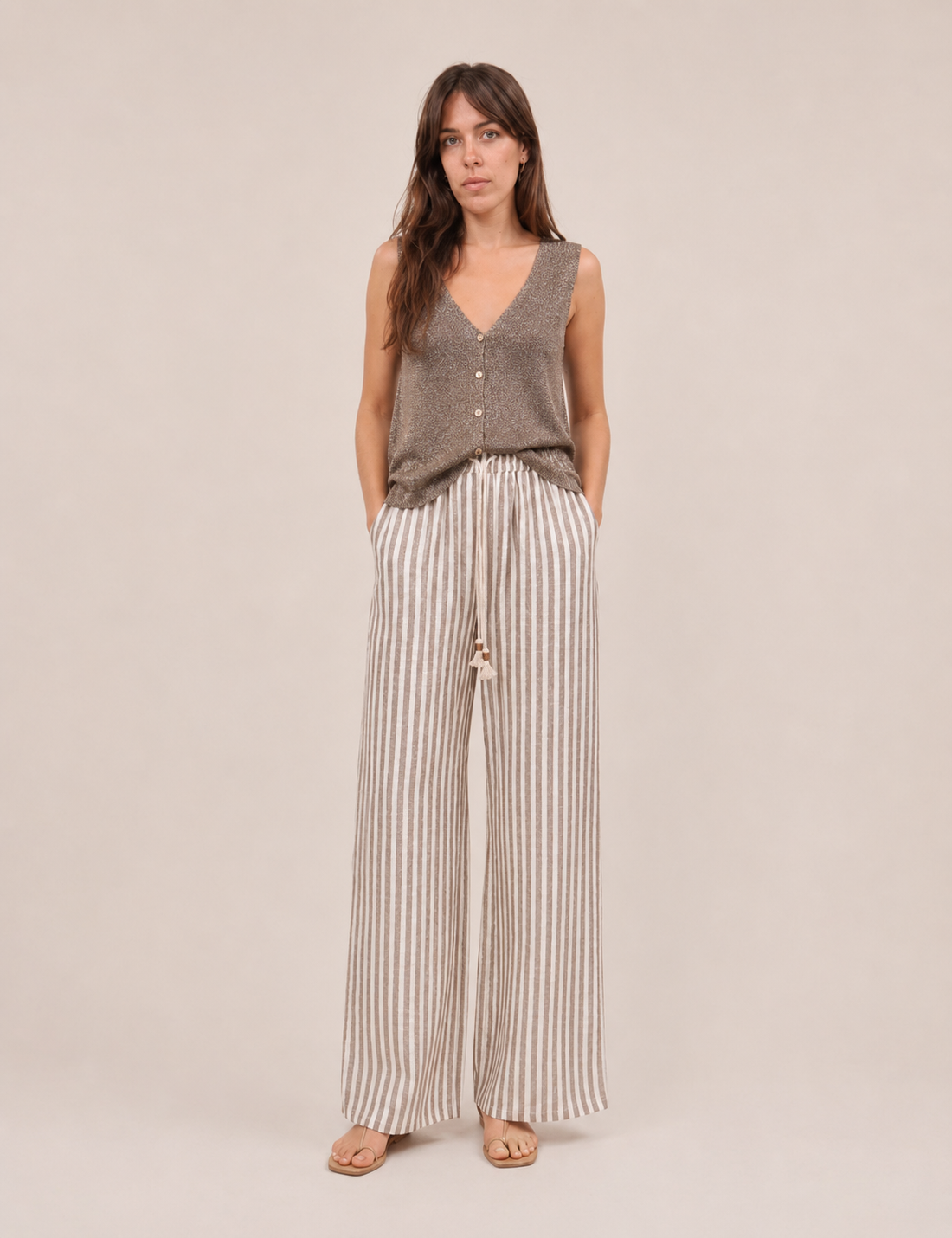 Chaleco Lurex Kaki