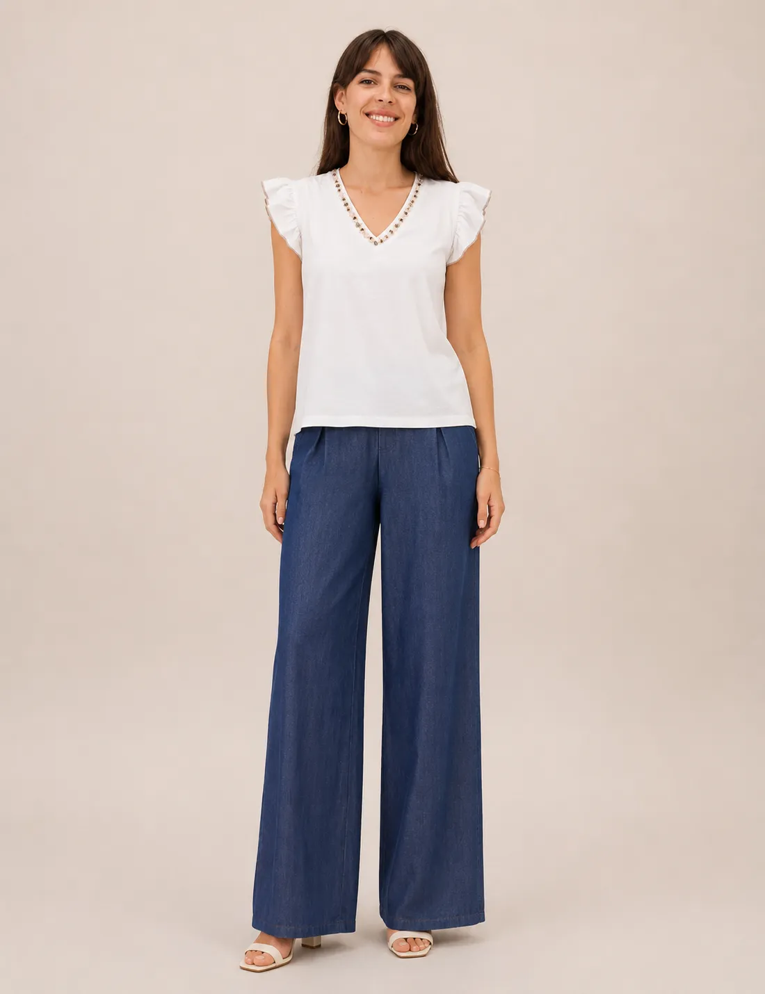 Camiseta Volantes Piedras Blanca