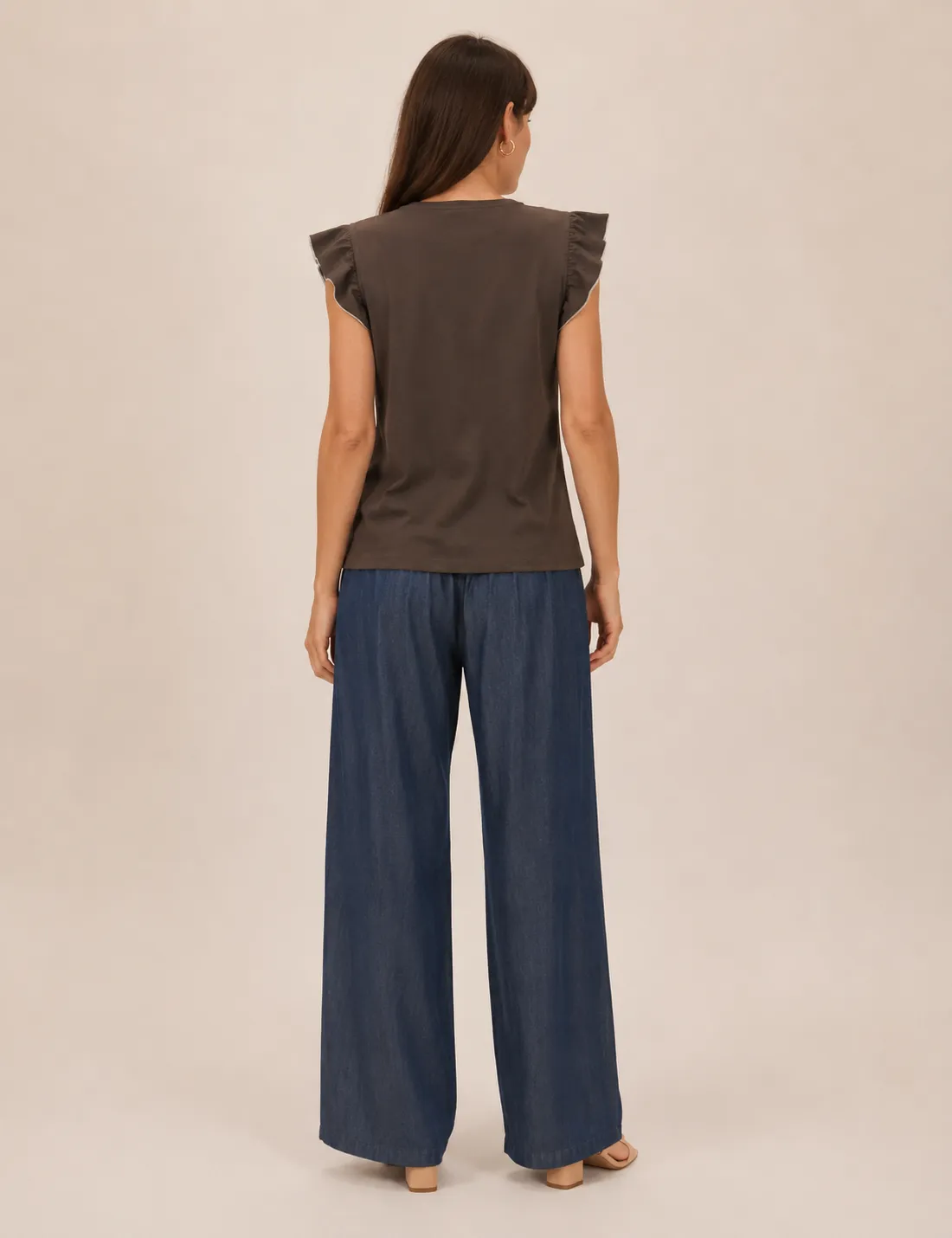 Alternative view of Camiseta Volantes Piedras Marrón