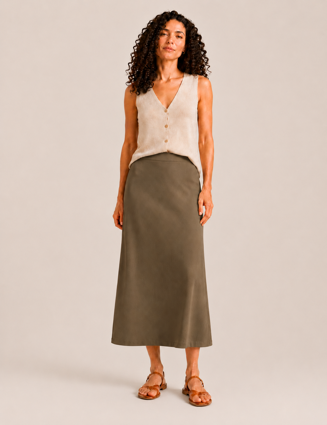 Falda Maxi Kaki