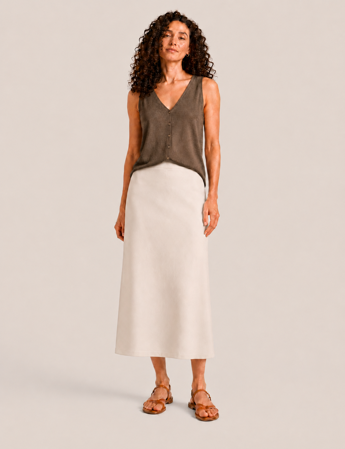 Alternative view of Falda Maxi Crema