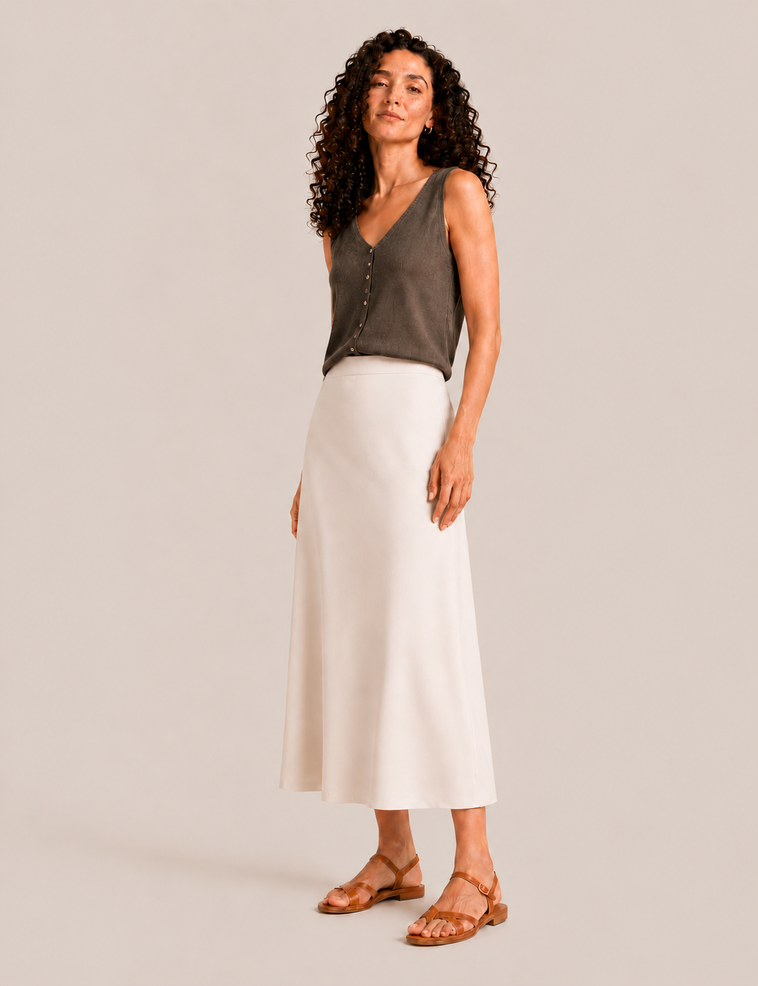 Falda Maxi Crema