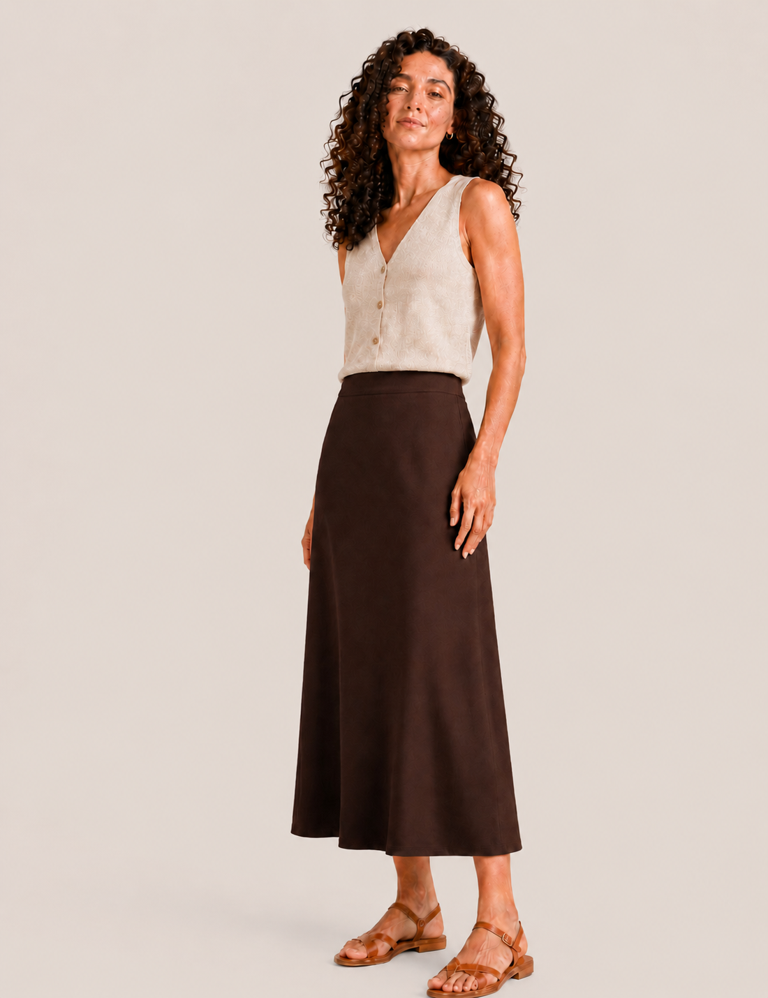 Falda Maxi Marrón