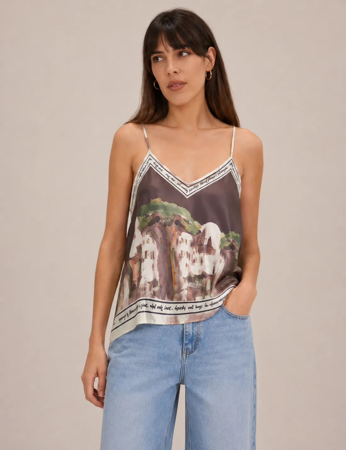 Top lencero Estampado Chocolate