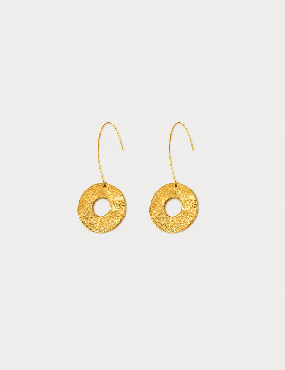 Pendientes Largos Círculo Dorado
