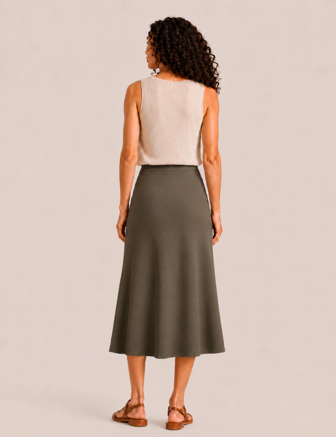 Alternative view of Falda Maxi Kaki