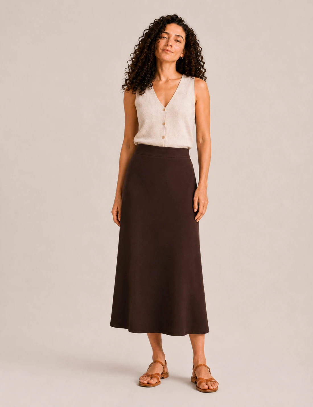 Falda Maxi Marrón