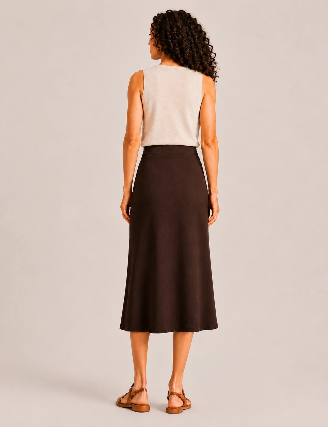 Alternative view of Falda Maxi Marrón