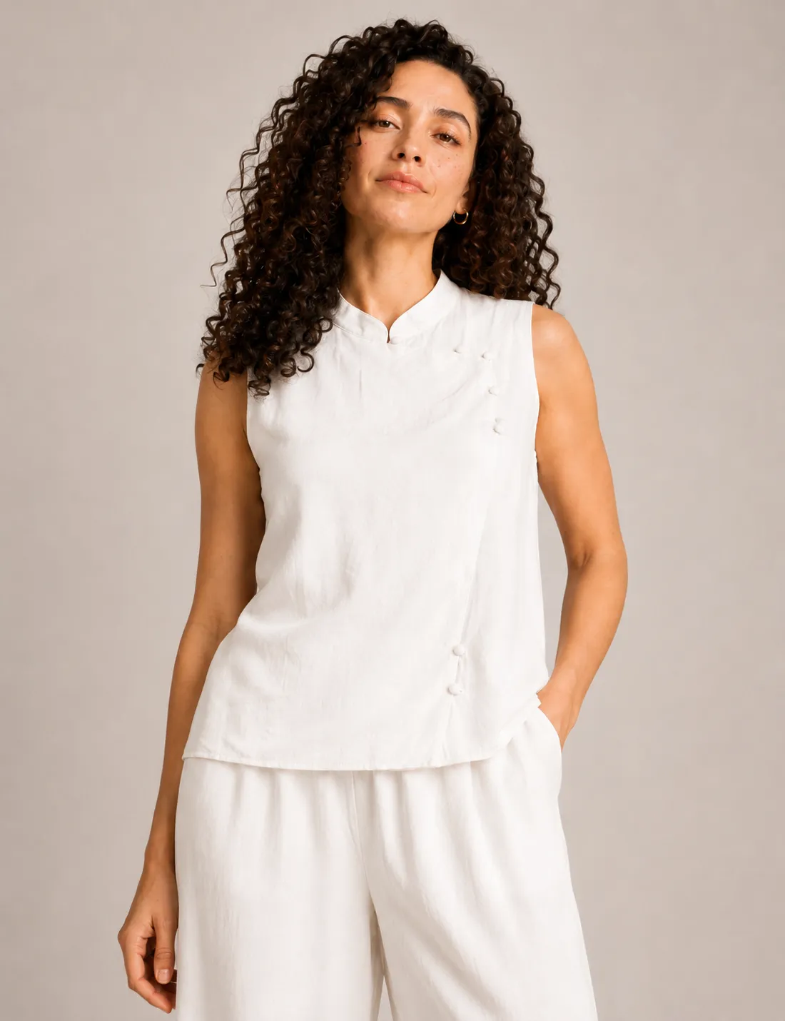 Blusa Botón Blanco