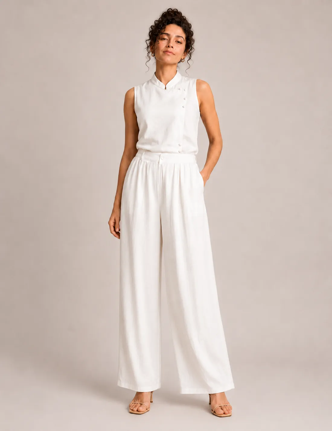 Pantalón Botón Blanco