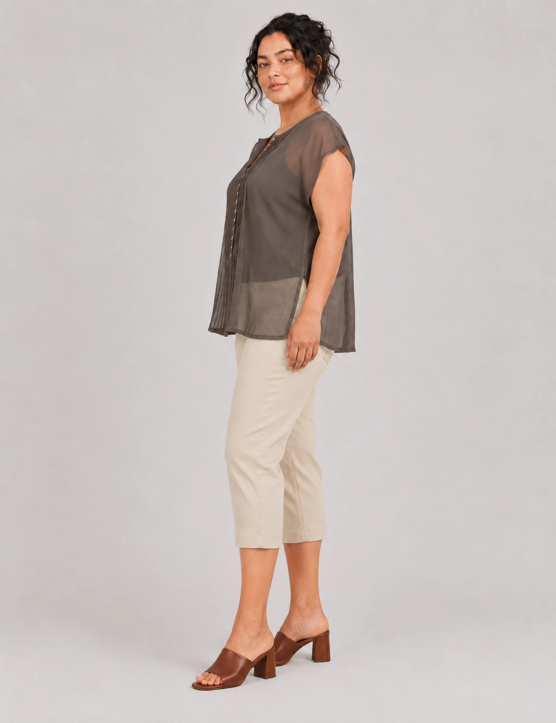 Blusa Tablas Marrón