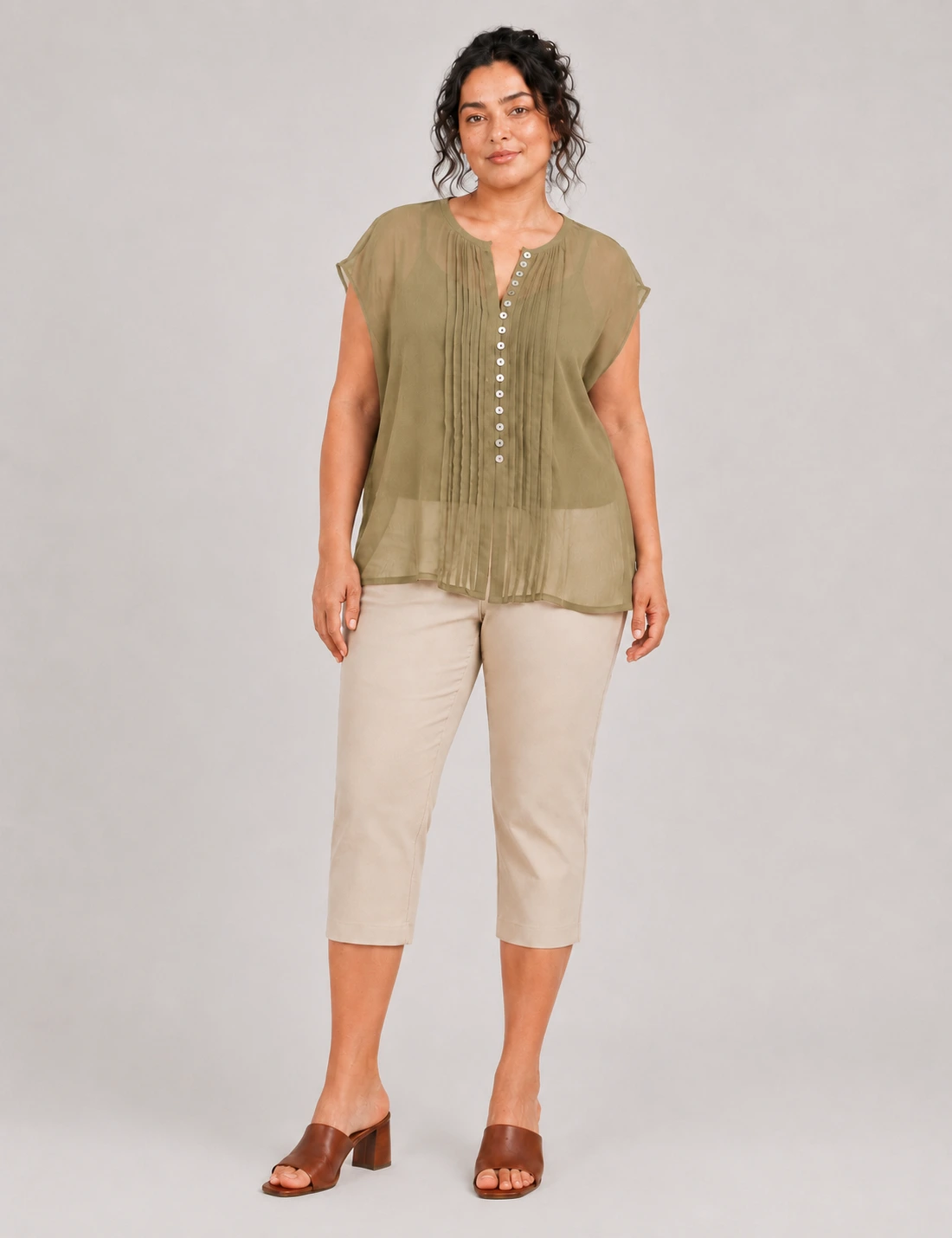 Blusa Tablas Kaki